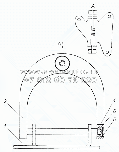 6520-1703545-41 Кронштейн с осью и скобой