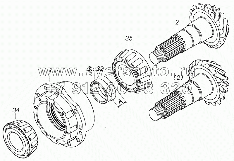 6520-2402021-10 Шестерня ведущая коническая - Conical driving gear