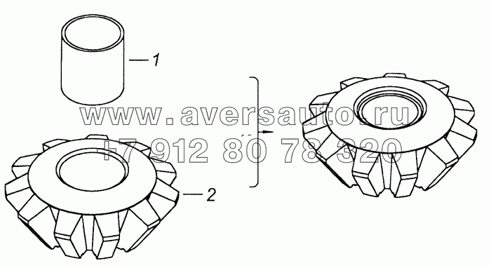 53212-2403054 Сателлит дифференциала заднего моста с втулкой