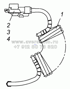 54115-3521110 Головка соединительная автоматическая правая в сборе с трубопроводом спиральным