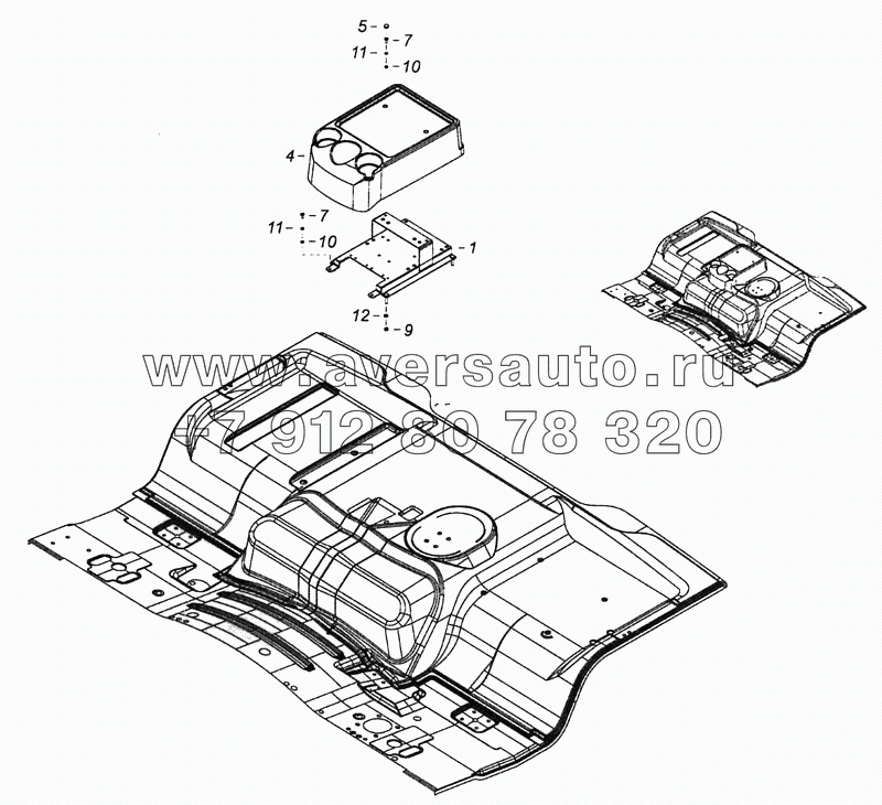 5460-8207020-10 Установка столика-крышки