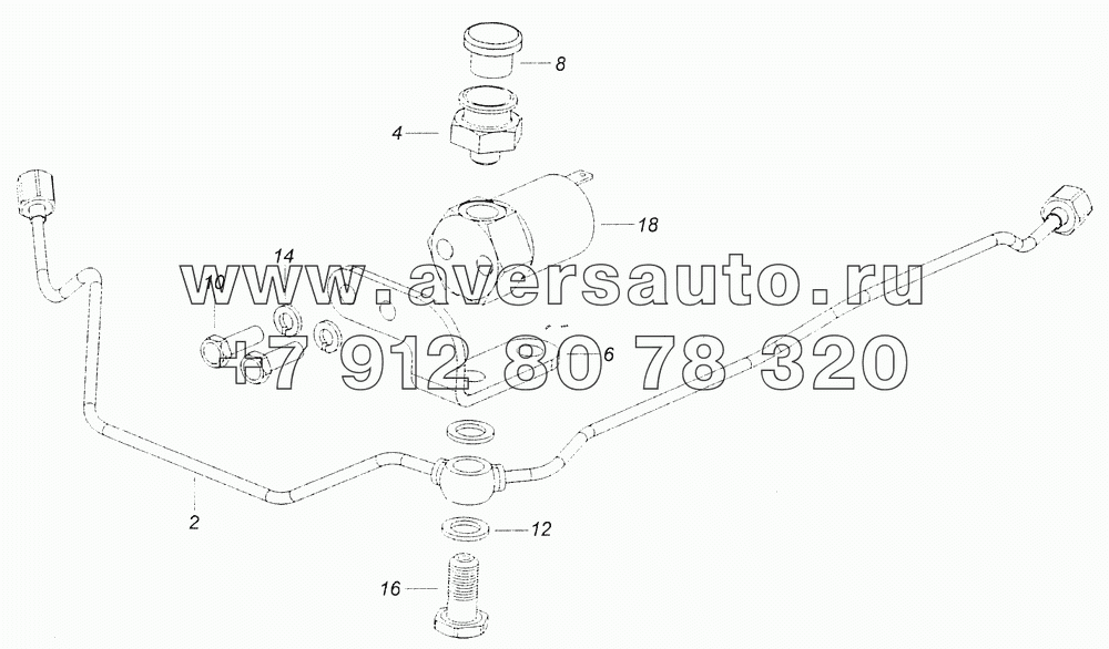 740.70-1022860-10 Клапан с кронштейном, штуцером и трубкой