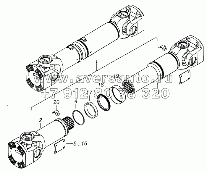 53205-2201011-10 Вал карданный заднего моста