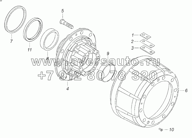 65115-3104010-20 Ступица заднего колеса с барабаном тормоза