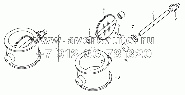 6460-3570014-10 Корпус вспомогательного тормоза с заслонкой