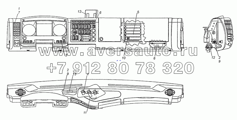 65115-4000100-82 Система управления двигателем. Расположение на панели приборов