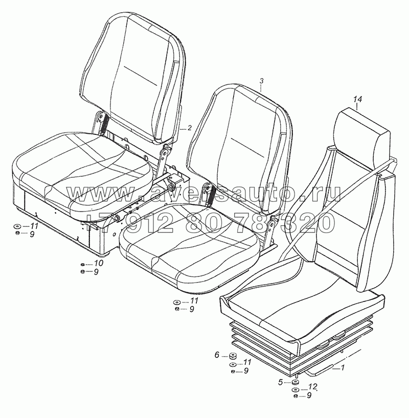 54115-5000120 Установка сидений