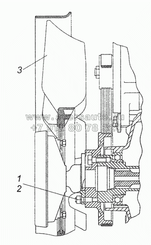 740.62-1308005-10 Установка вентилятора с вязкостной муфтой