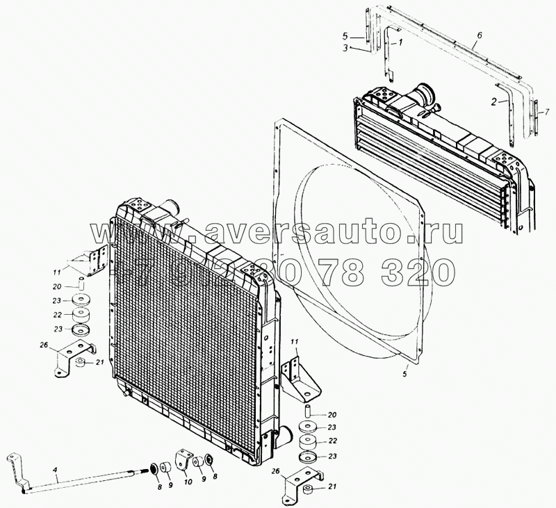 Установка радиатора и уплотнителей радиатора