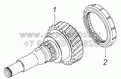 154.1701027 Вал первичный коробки передач с зубчатой муфтой