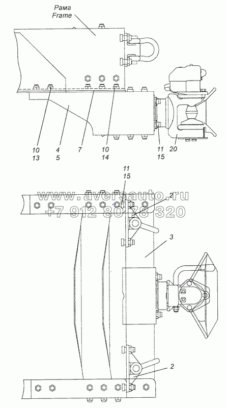 65115-2700010-10 Установка подрамника и сцепных устройств