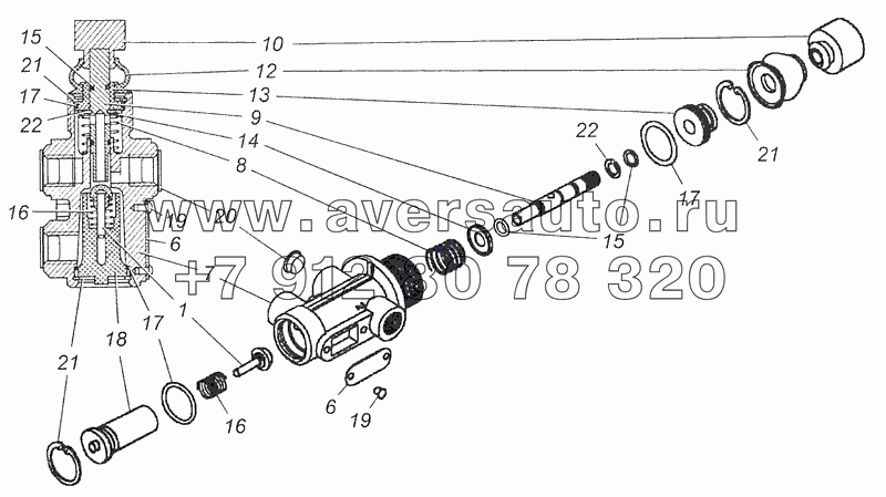 100-3537110 Кран аварийного растормаживания в сборе