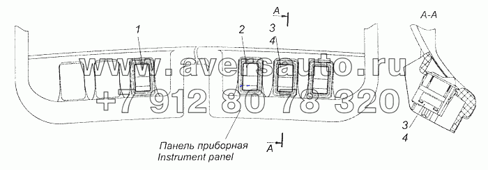 6520-4011033 Установка переключателей на панели приборной