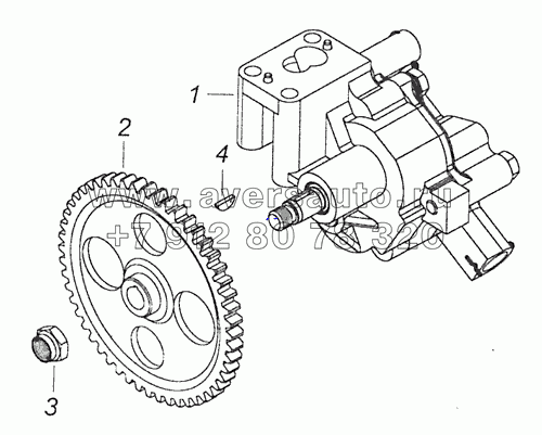 740.11-1011010 Масляный насос с шестерней