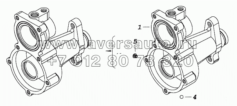 Корпус пневмогидравлического усилителя задний