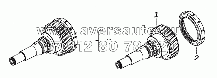 Вал первичный коробки передач с зубчатой муфтой