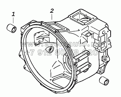 Картер делителя передач с втулками