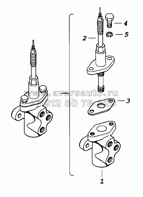 Клапан управления делителем передач с тросом