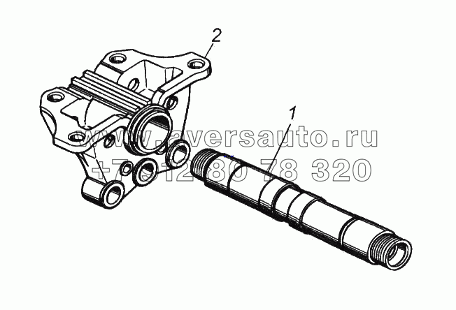 Ось балансирной подвески с кронштейнами