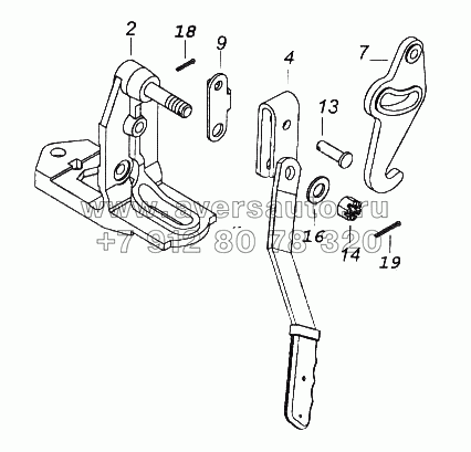 Запор кабины левый