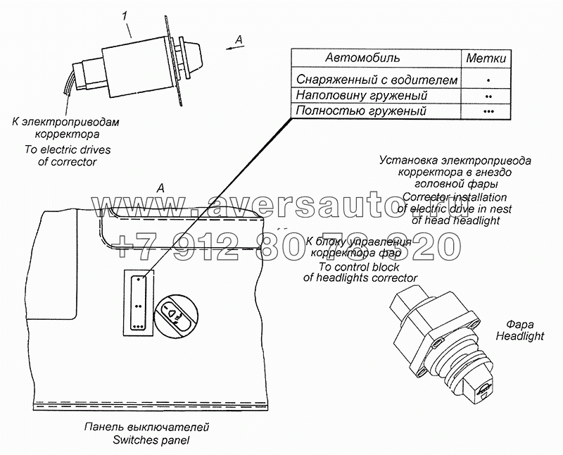 6520-3718001 Установка блока управления корректором фар