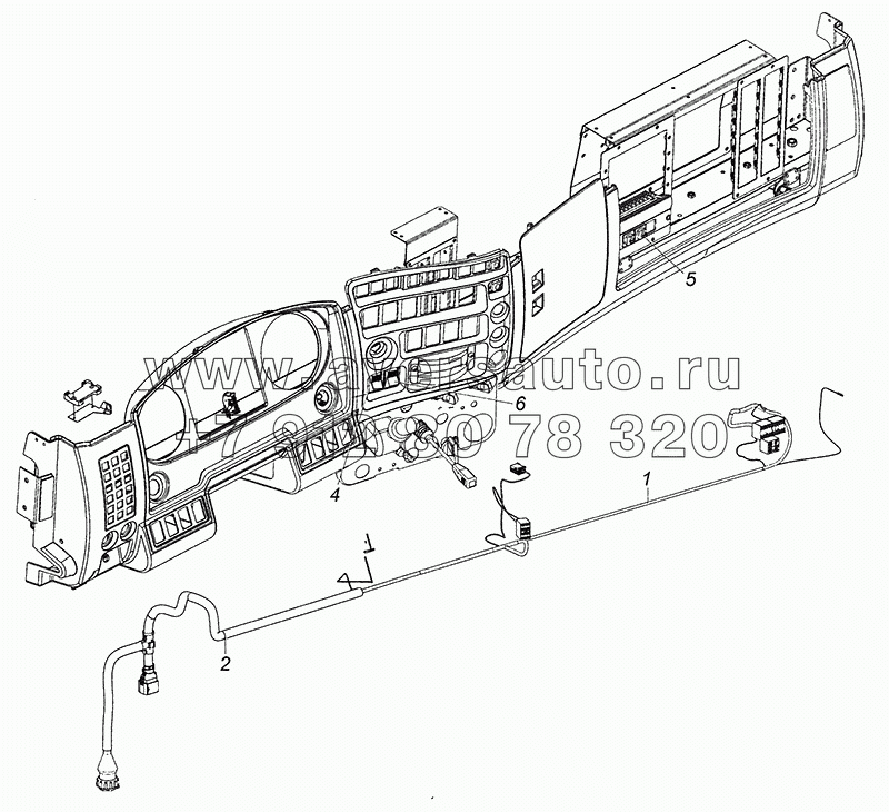 43253-4000120-10 АБС. Расположение на панели приборов