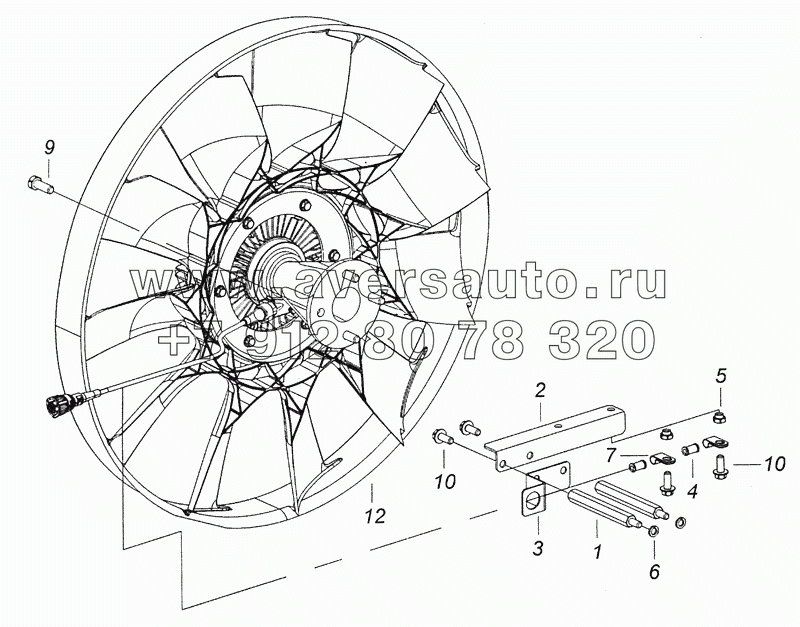 6520-1308005-90 Установка вентилятора с вязкостной муфтой