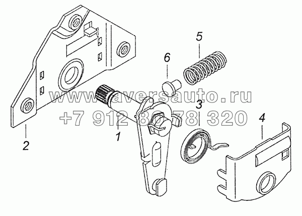 5320-6105080 Привод замка двери правый в сборе