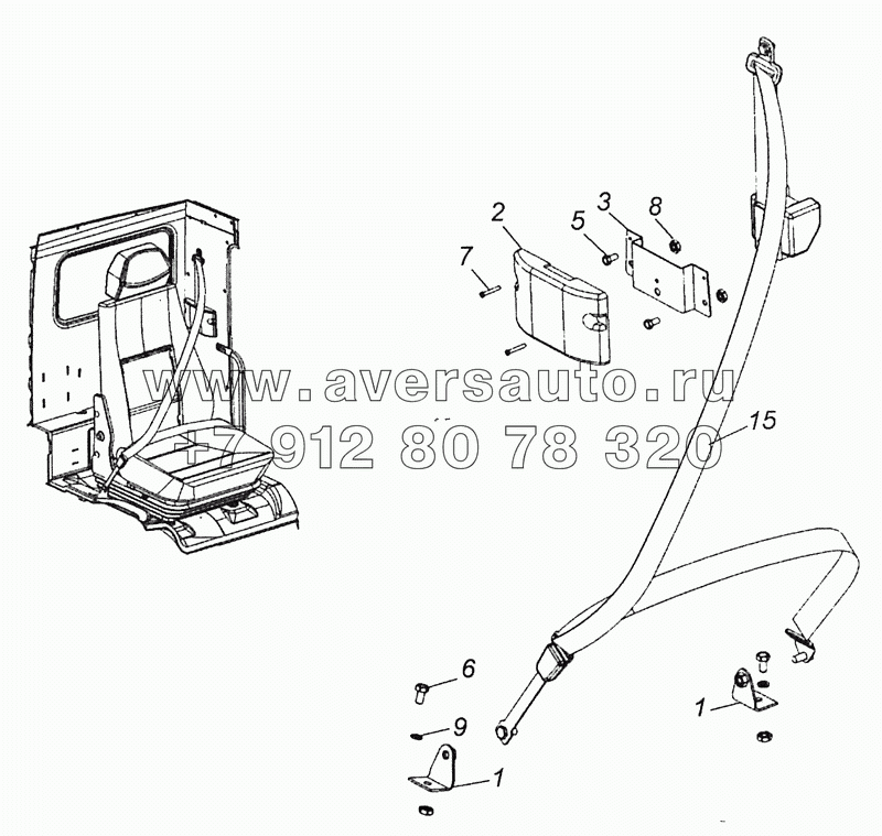 65115-8217005-01 Установка ремня безопасности водителя