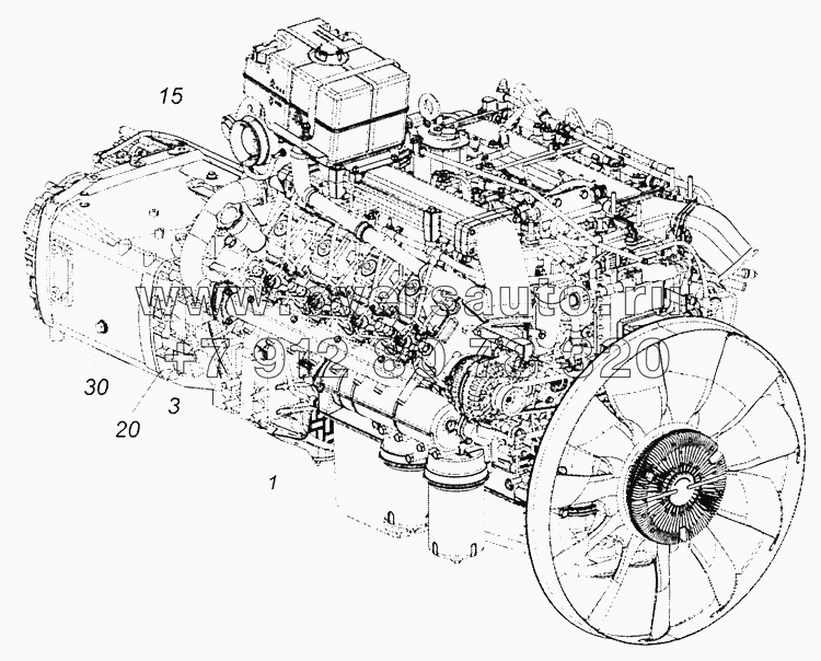 740.73-1000304 Агрегат силовой 740.73-400