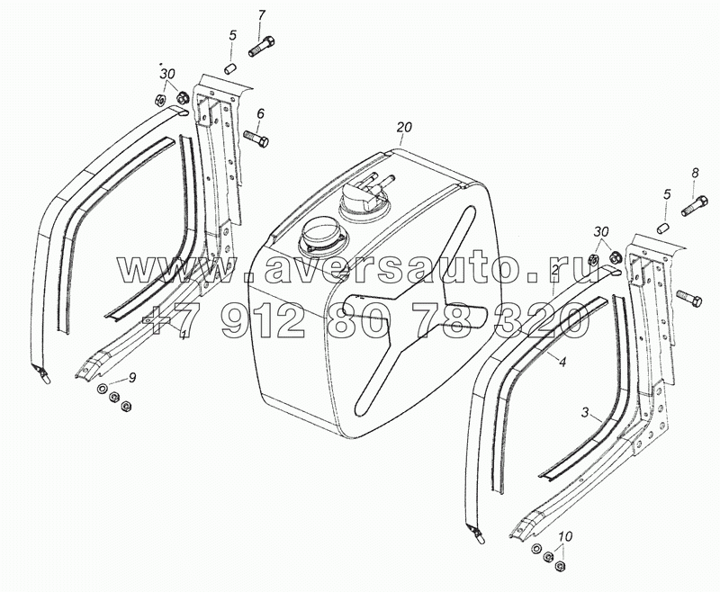 6520-A208003 Установка бака нейтрализующей жидкости