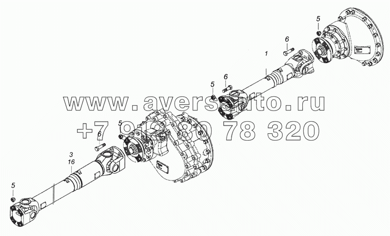 6520-2200001-30 Установка карданных валов