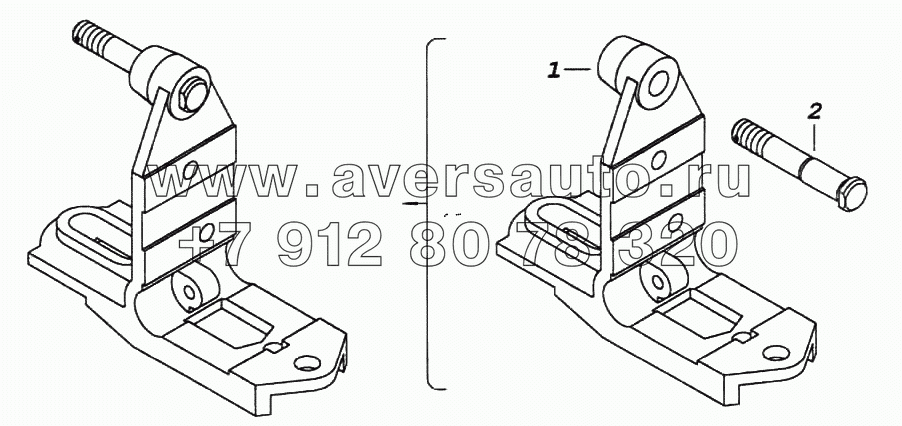 Корпус запора кабины правый