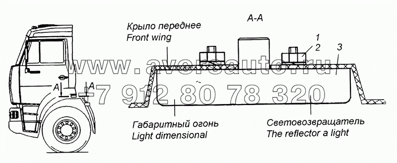 6460-3731001-06 Установка боковых габаритных фонарей