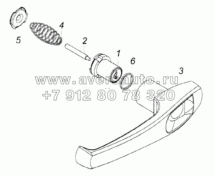 Ручка двери наружная в сборе