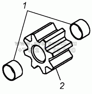 Шестерня ведомая масляного насоса в сборе