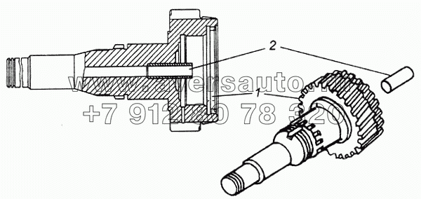Вал первичный коробки передач с втулкой в сборе