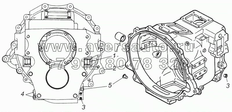 Картер делителя передач с втулками в сборе