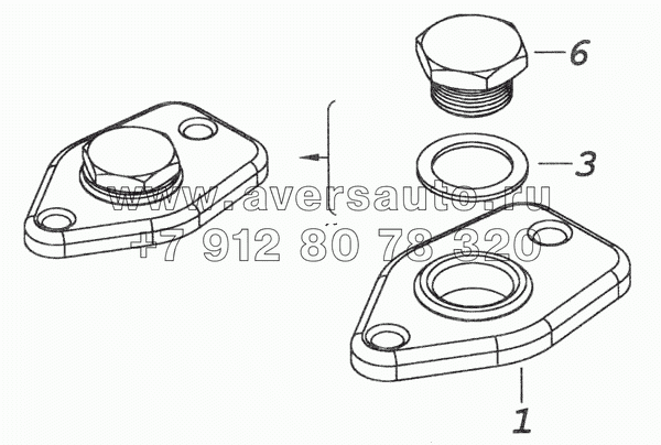 740.30-1317570 Фланец крепления датчика включения вентилятора с пробкой