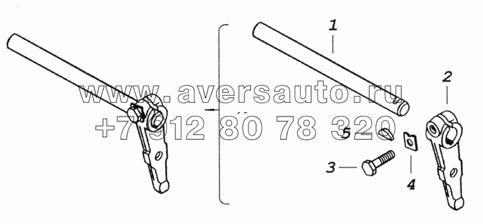 15.1771110 Валик вилки механизма переключения с рычагом