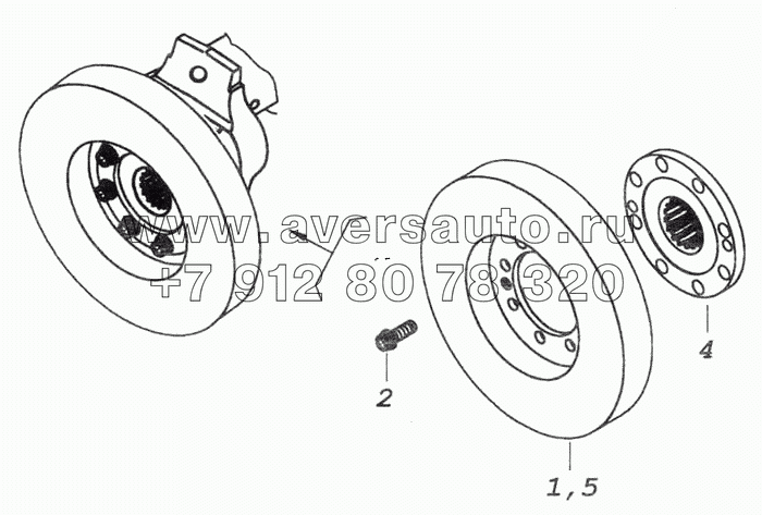 740.21-1005059-10 Установка гасителя крутильных колебаний и полумуфты отбора мощности