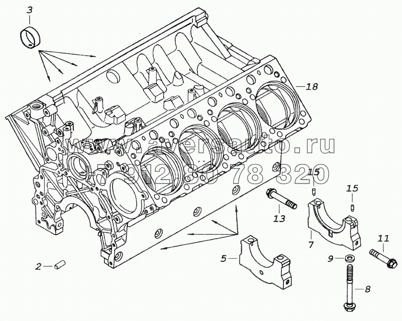 740.21-1002011-10 Блок цилиндров в сборе