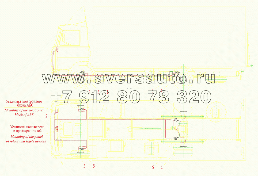 Установка элементов электрооборудования электронных систем на автомобиле МАЗ-437040