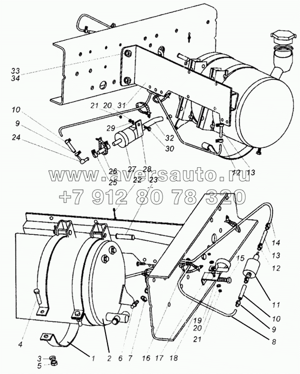 Топливопроводы питания подогревателя. Hydronic 10