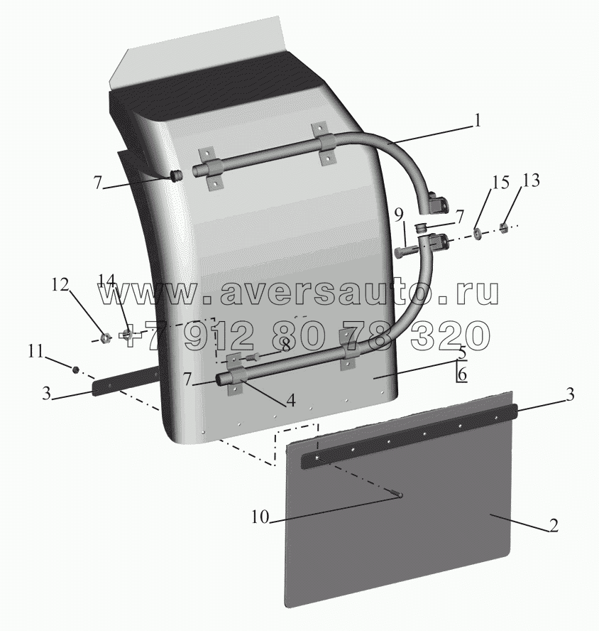 Установка брызговиков передних колес Р4370-8400025