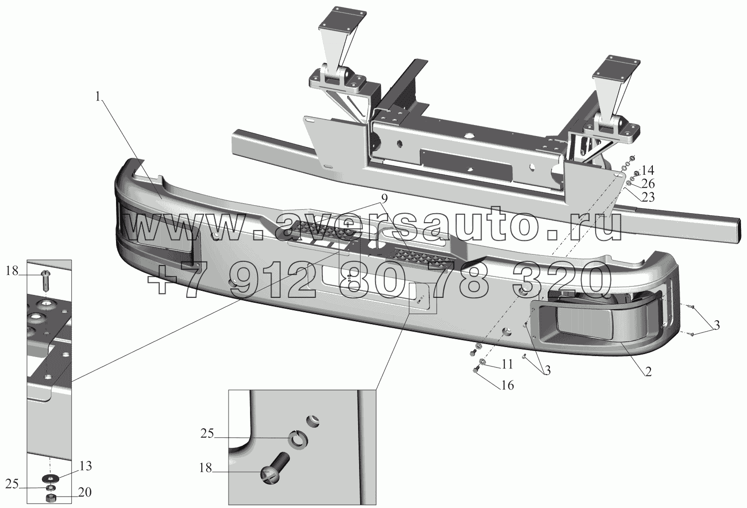 Установка верхнего бампера 437140-2800003