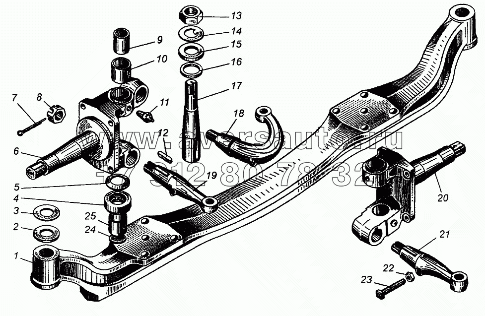 Ось передняя МАЗ-5335, МАЗ-5549, МАЗ-5429, МАЗ-504В
