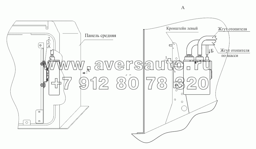 Установка блока управления подогревателем 544020-3700087