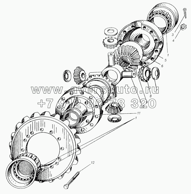 Дифференциал переднего моста автомобиля МАЗ-509А