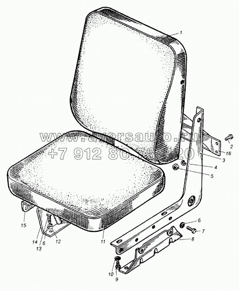 Сиденье переднее автомобилей МАЗ-5549, МАЗ-509А
